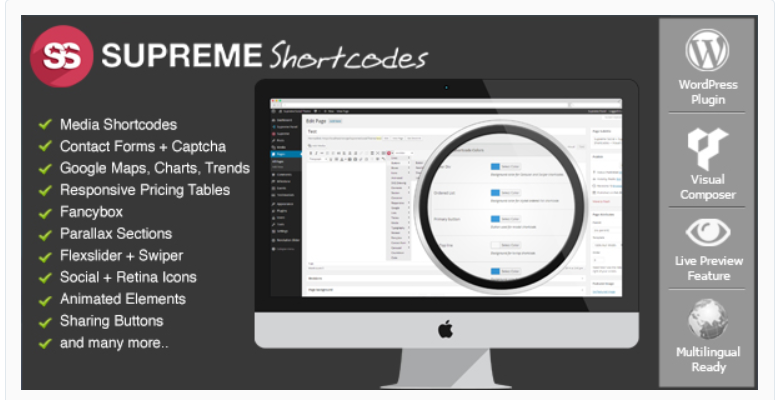 Supreme Shortcodes - WordPress Shortcode Plugins