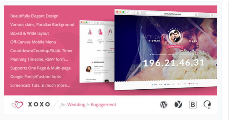 XOXO- WordPress Wedding Themes