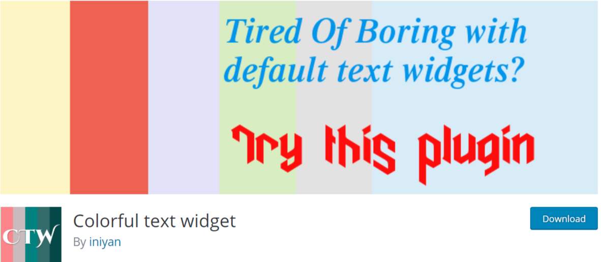 Colorful text widget — Typography WordPress Plugins