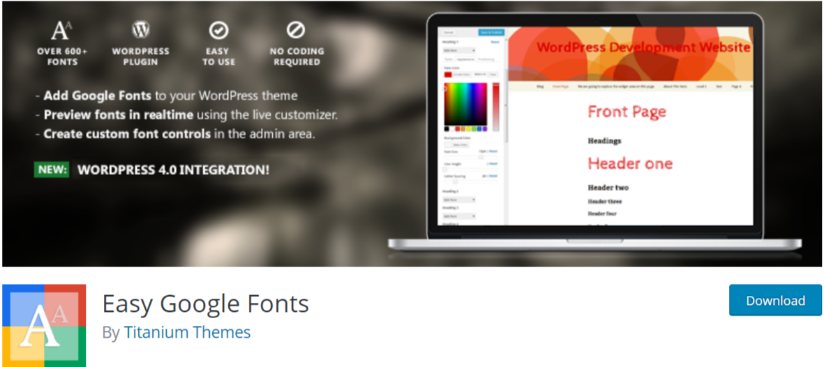 Easy Google Fonts — Typography WordPress Plugins
