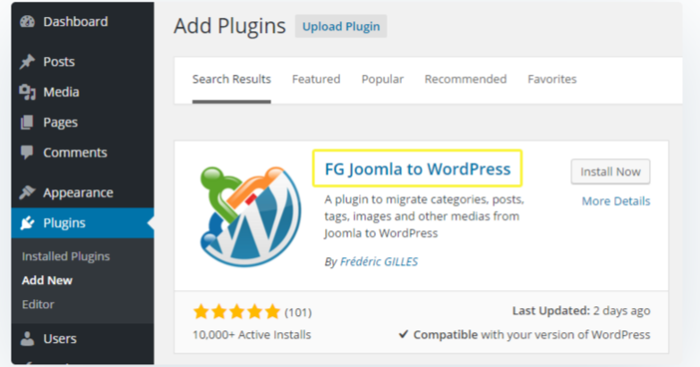 FG Joomla to WordPress — Migrate Joomla to WordPress 