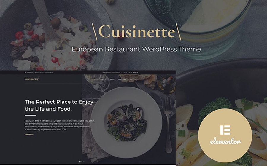 Cuisinette - European Restaurant Thème WordPress Cross-browser