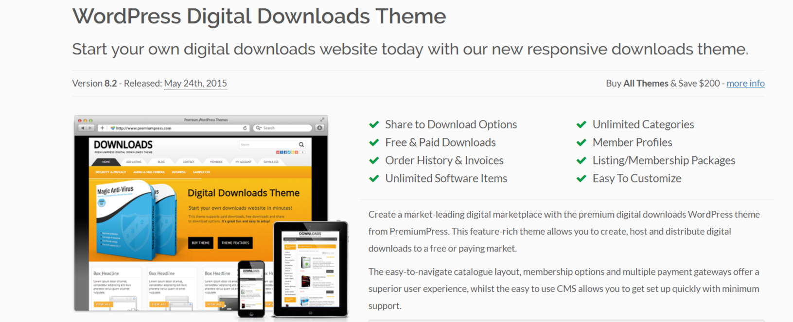 WordPress Digital Downloads Theme - PremiumPress Review