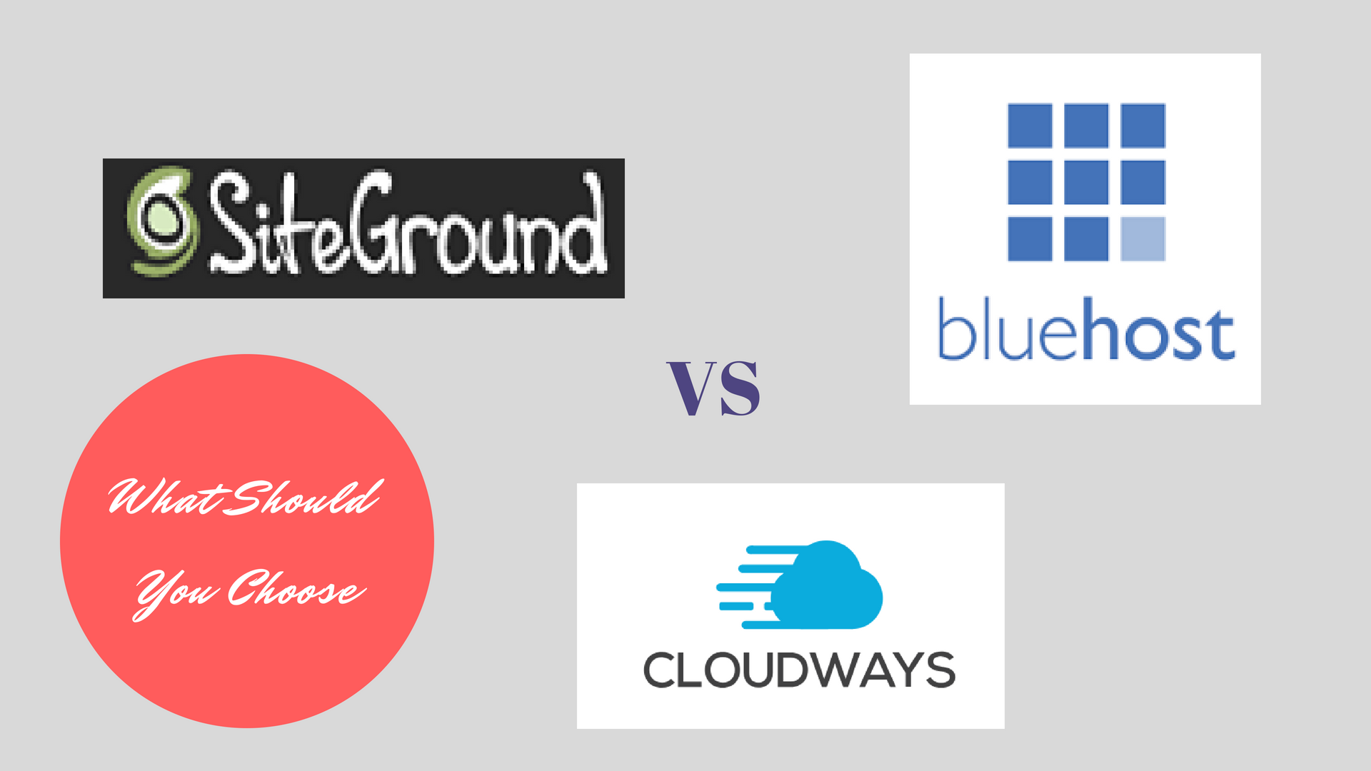 cloudways vs siteground vs bluehost