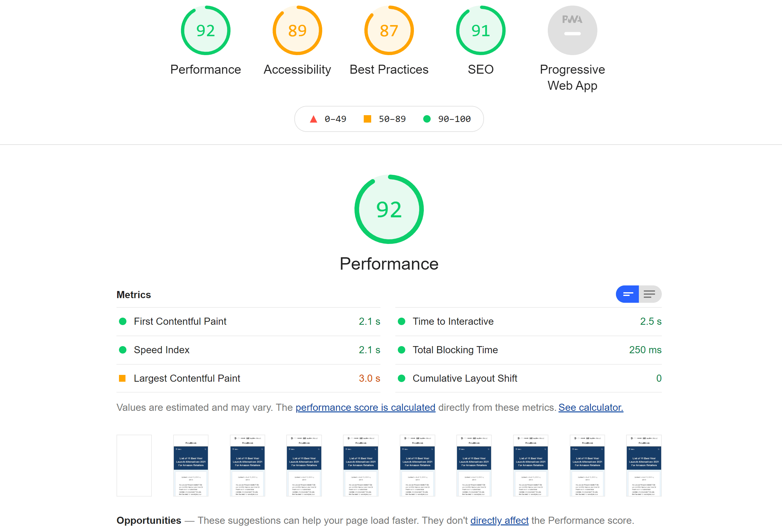 DreamHost-google-page-speed-results
