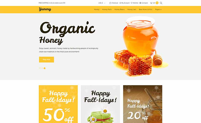 Chủ đề WooCommerce của Honey Store