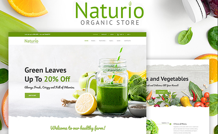 Naturio Food Store Template WooCommerce Theme