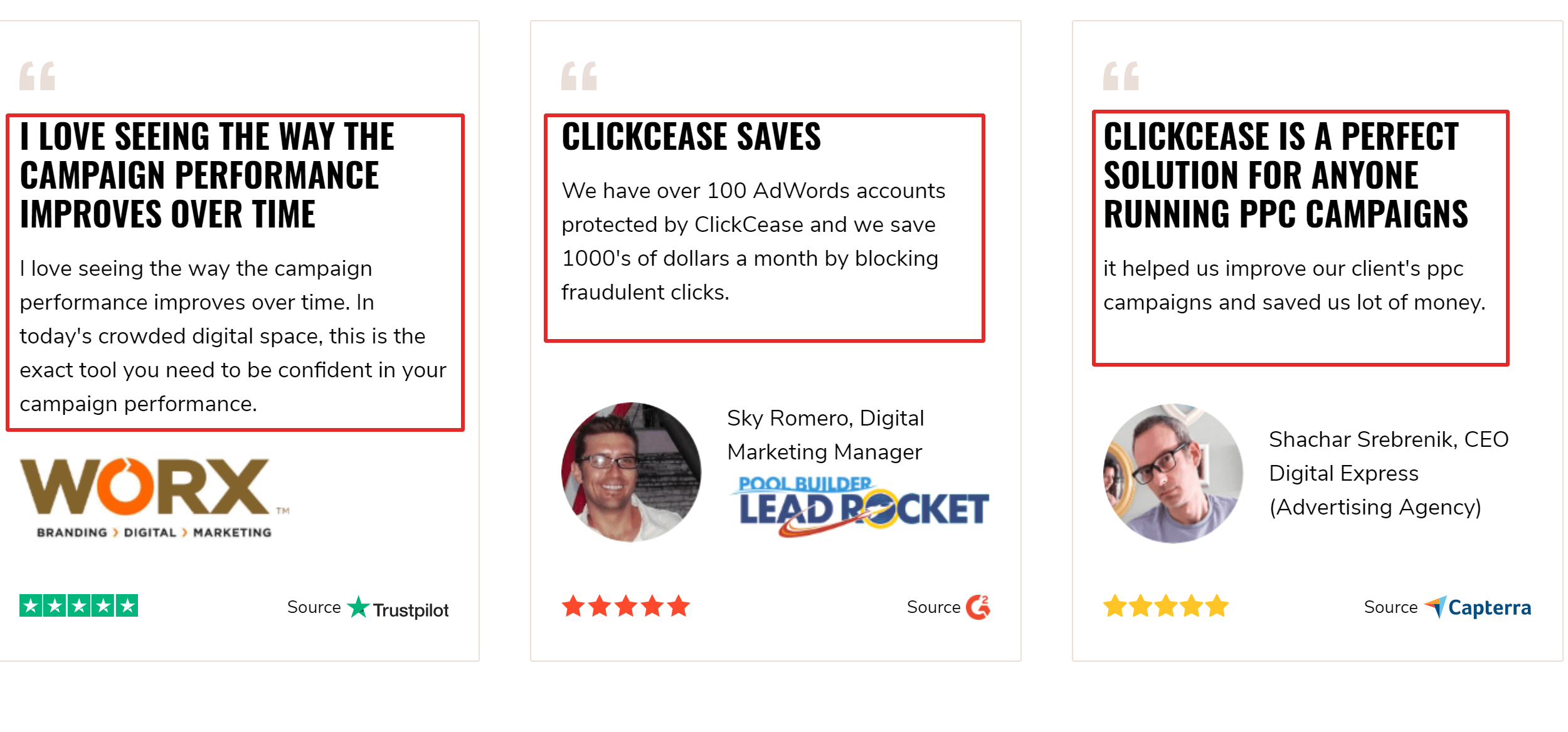Clickcease reviews from customers