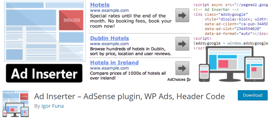 Ad Inserter Review – AdSense plugin WP Ads Header Code 