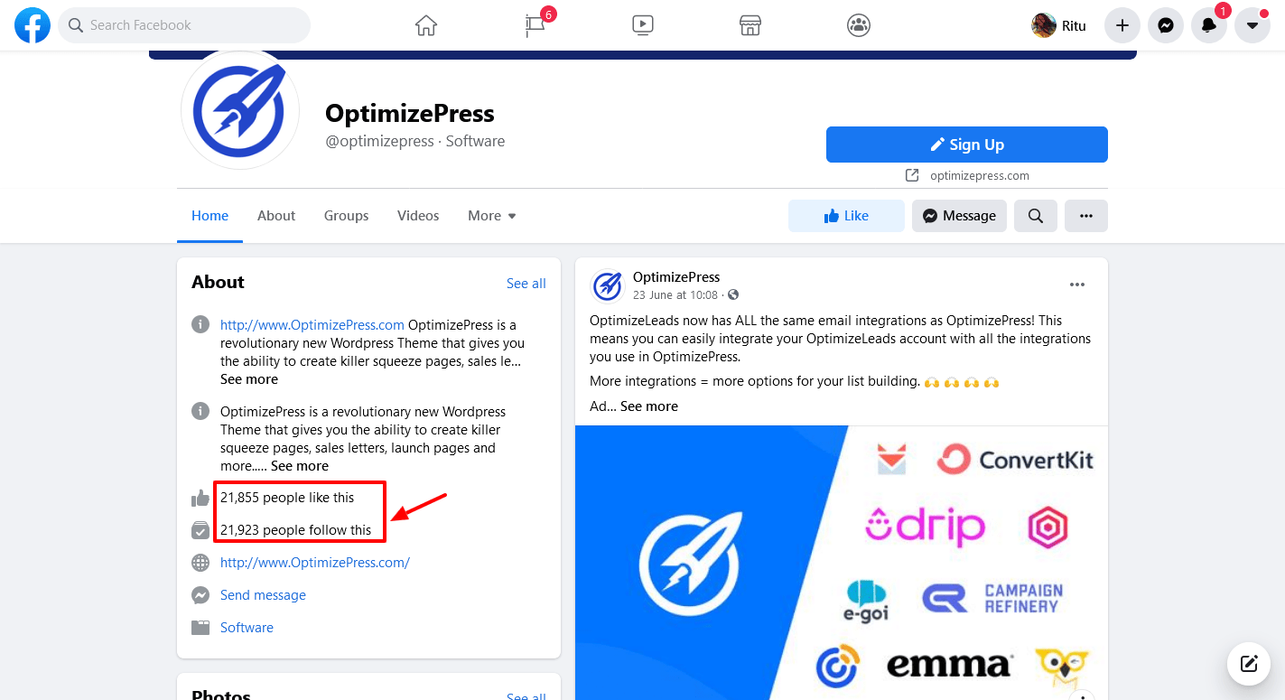 OptimizePress-Facebook
