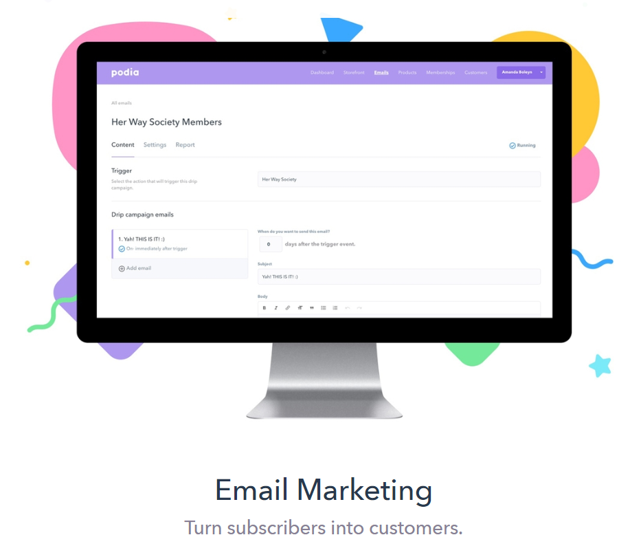 Podia Review- Email Marketing