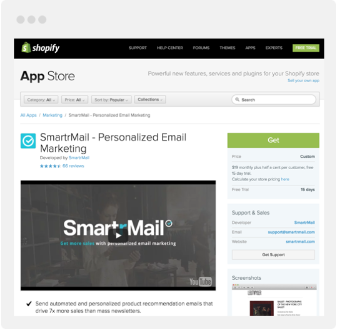 SmartrMail Review- E-Commerce Integrations