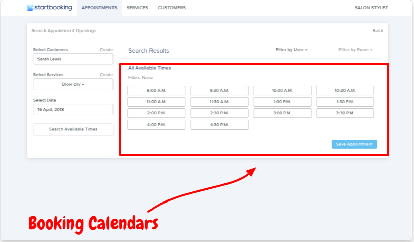  Start Booking Review- Booking Calendars