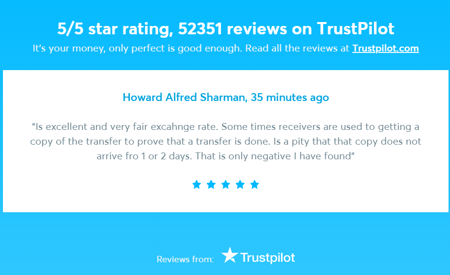 TransferWise Review- TrustPilot Review