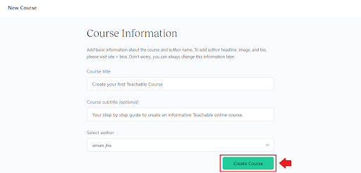 fill course information
