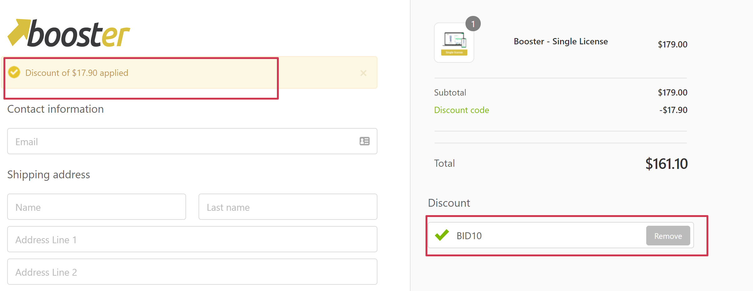 shopify Booster Theme Discount Coupon