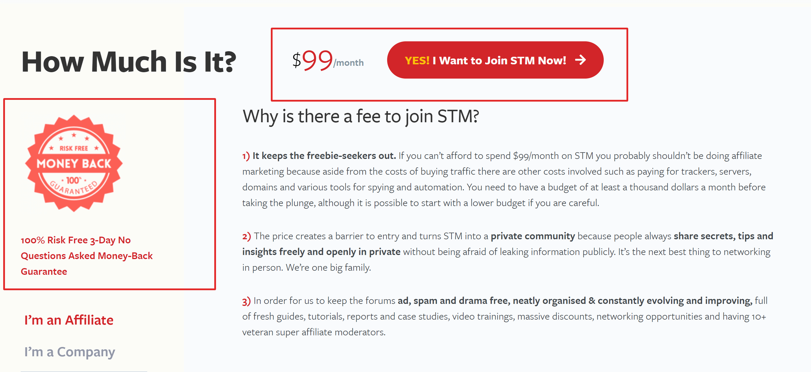 STm Forum Pricing options
