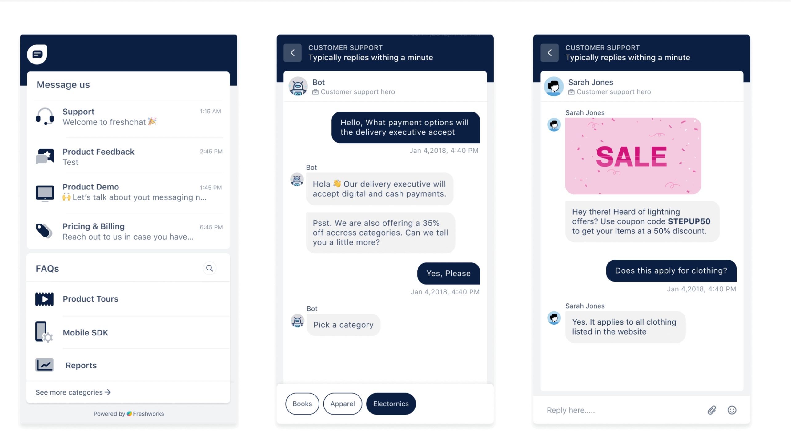 Freshchat live chat features pricing