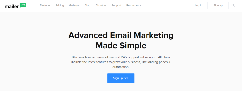 MAilerLite review for email