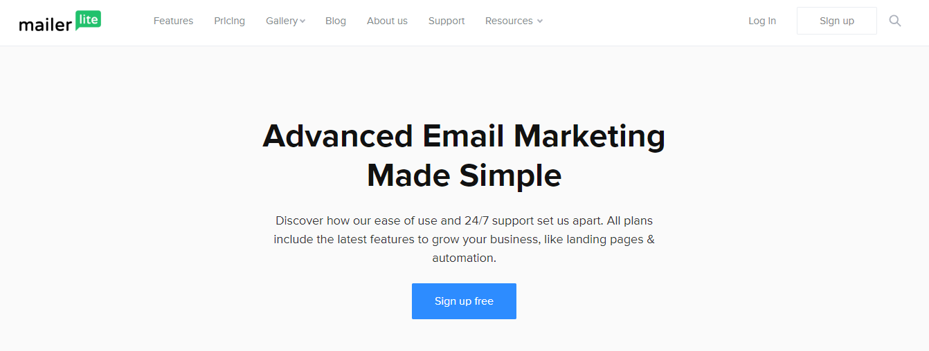 MailerLite review for email