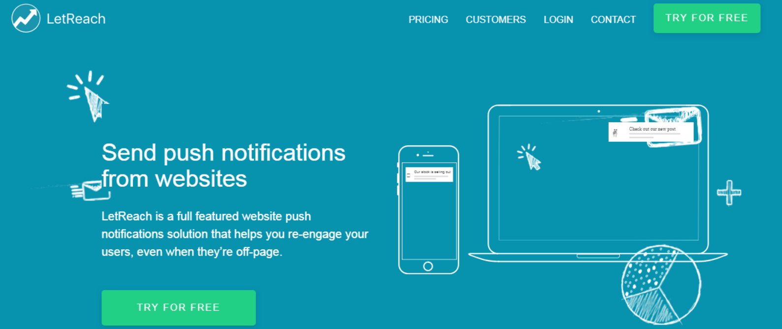 LetReach Review-Send push notification from websites