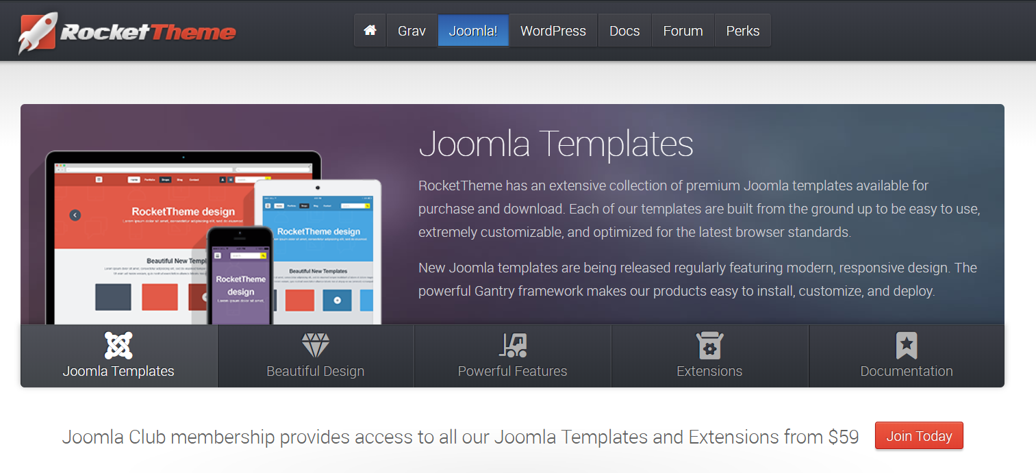 带有优惠券的RocketTheme评论-Joomla模板