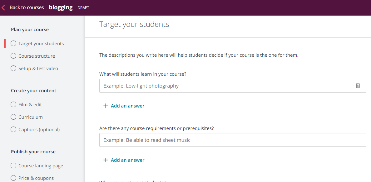 Udemy Vs Skillshare- course detailed creation