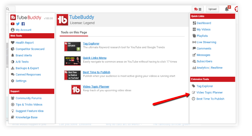 TubeBuddy Review- Video topic planner