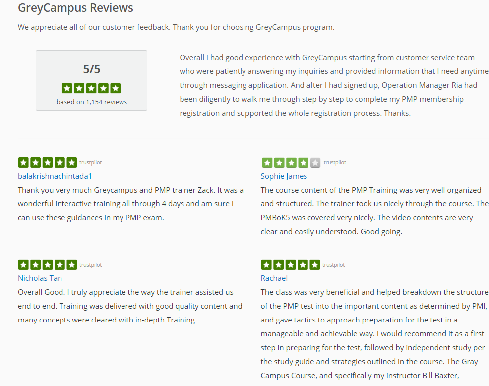 GreyCampus courses Reviews