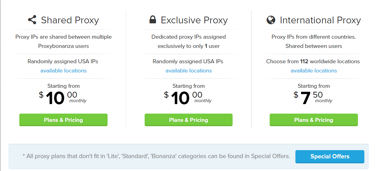 Proxy Bonanza Pricing Plans- List Of Best SOCKS Proxies Provider