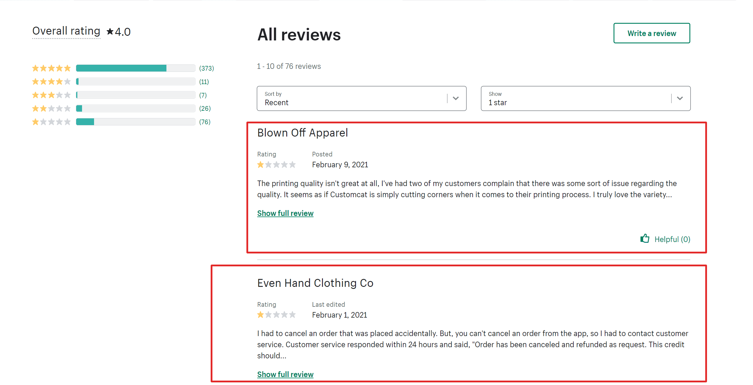 Customers Reviews for Custom Cat
