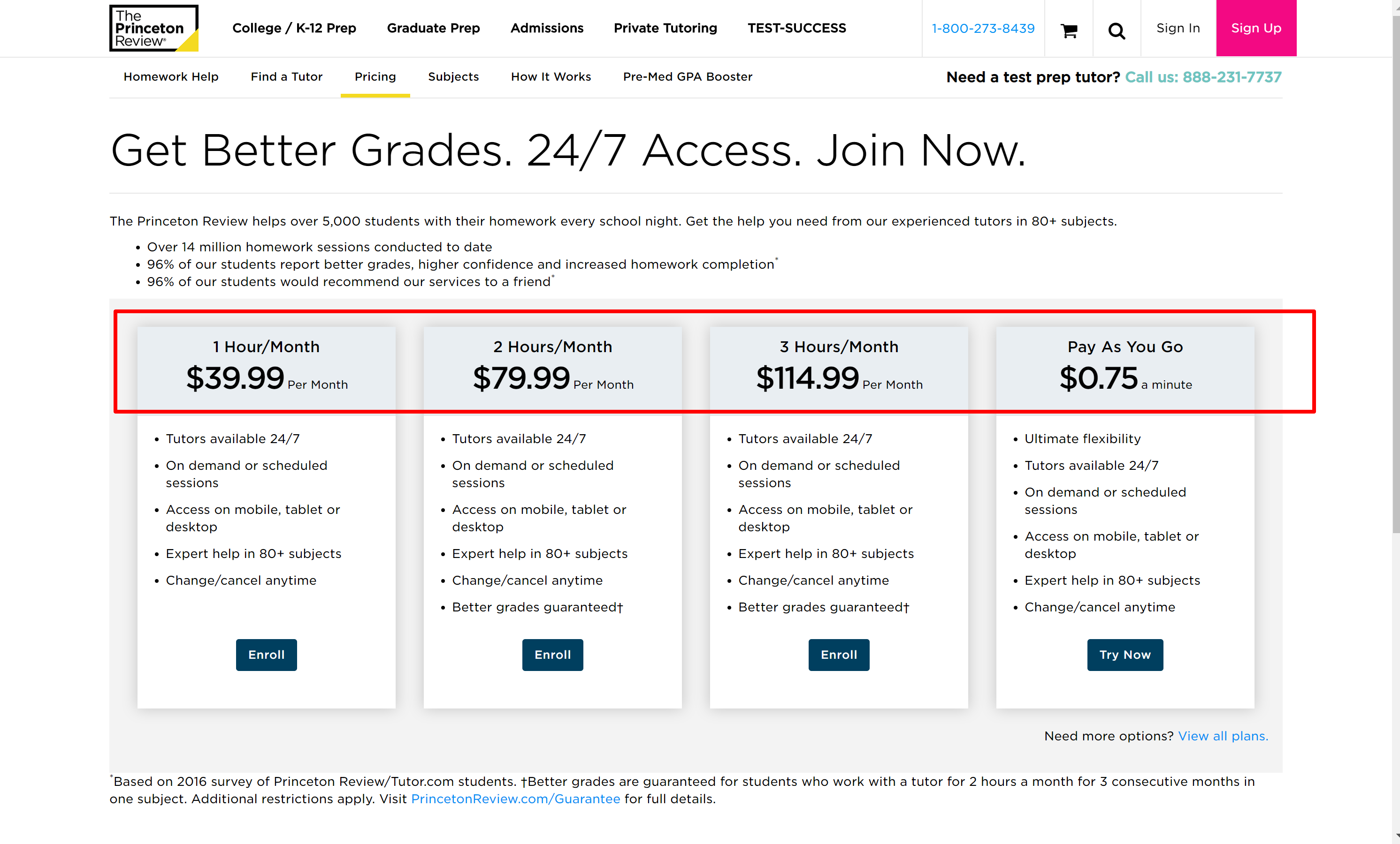 The Princeton Review Pricing