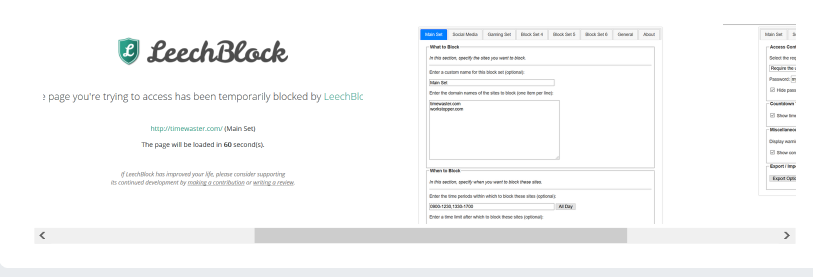 LeechBlock NG – Chrome & Firefox Extension
