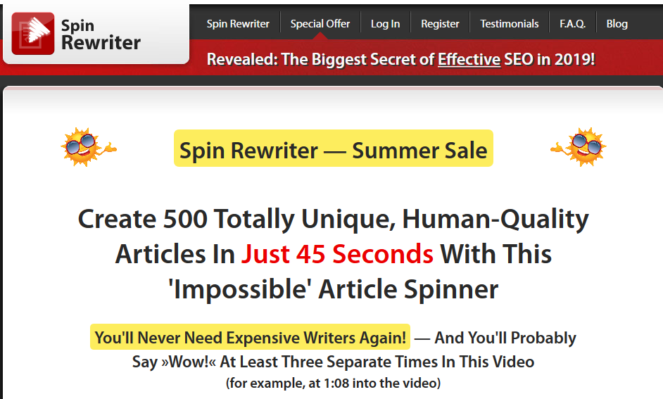 Examen de Spin Rewriter - Outil de rotation fiable