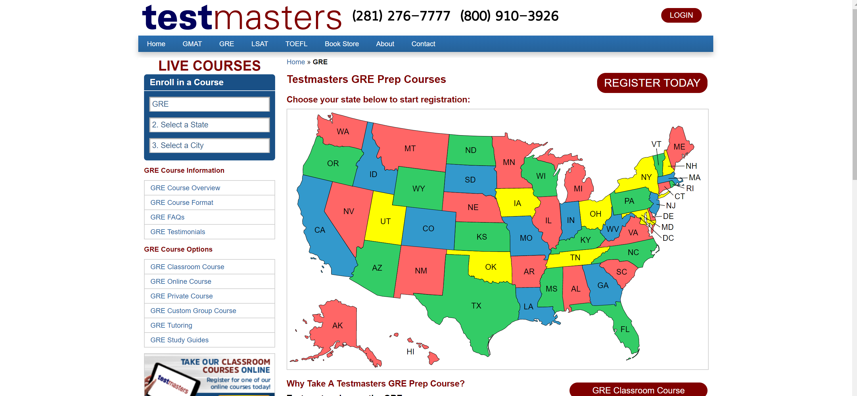 Testmasters GRE courses