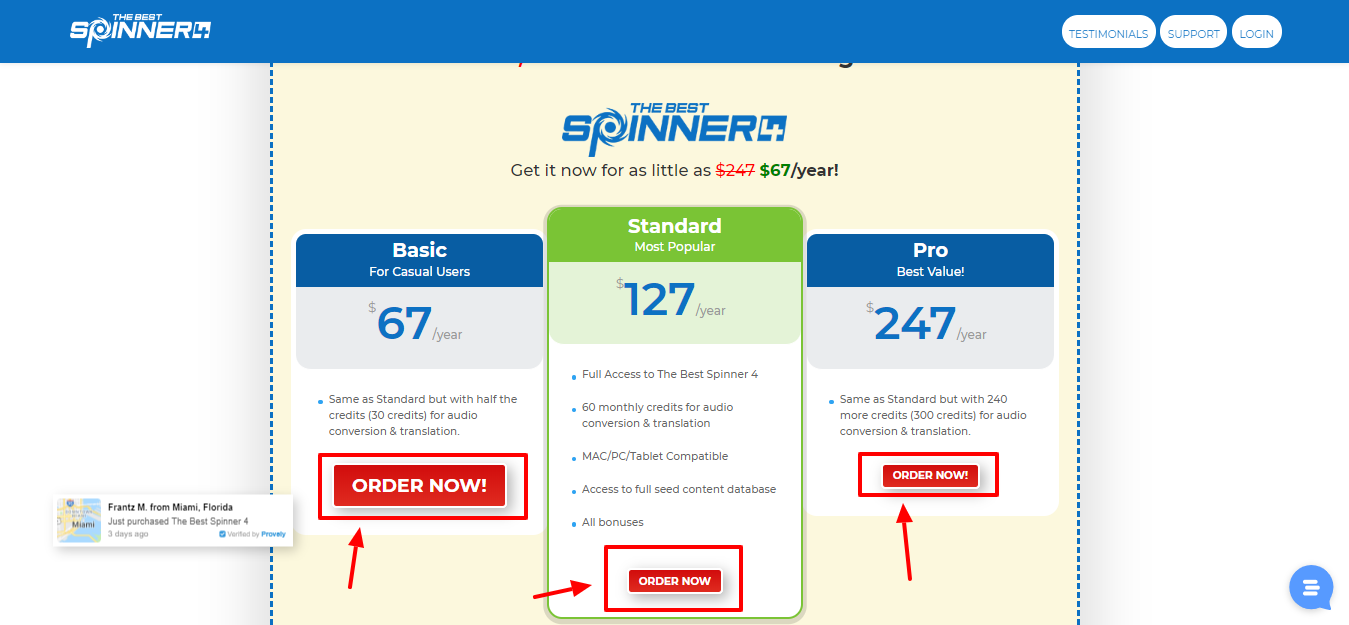 the best spinner review with discount coupon - pricing plan