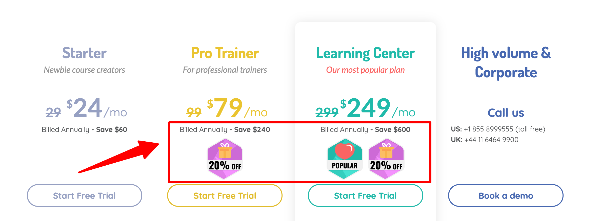 LearnWorlds pricing - Podia Vs LearnWorlds