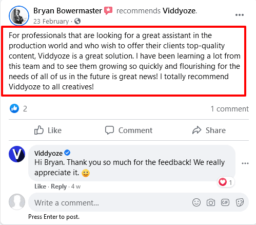 Viddyoze Reviews on_Facebook