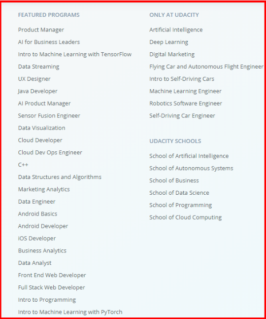  Udacity Vs Coursera- Udacity Course Program