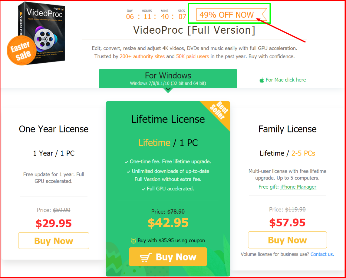 VideoProc Review -  VideoProc Pricing Plan