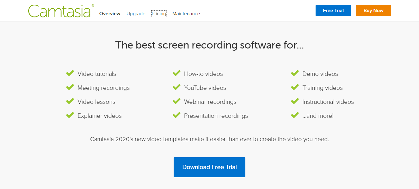 Camtasia Screen Recording Features