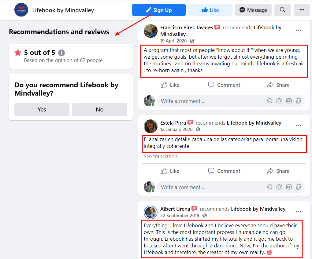 Lifebook 脸书评论