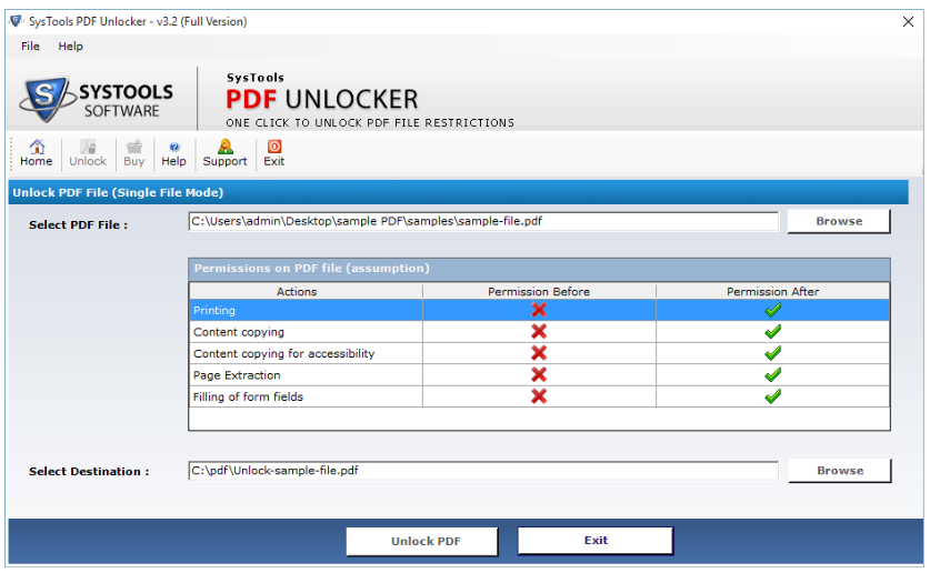 Sys PDF Unlocker Tool - PDF Unlocker
