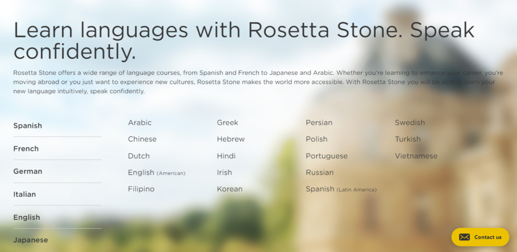 Rosetta Stone- Lessons