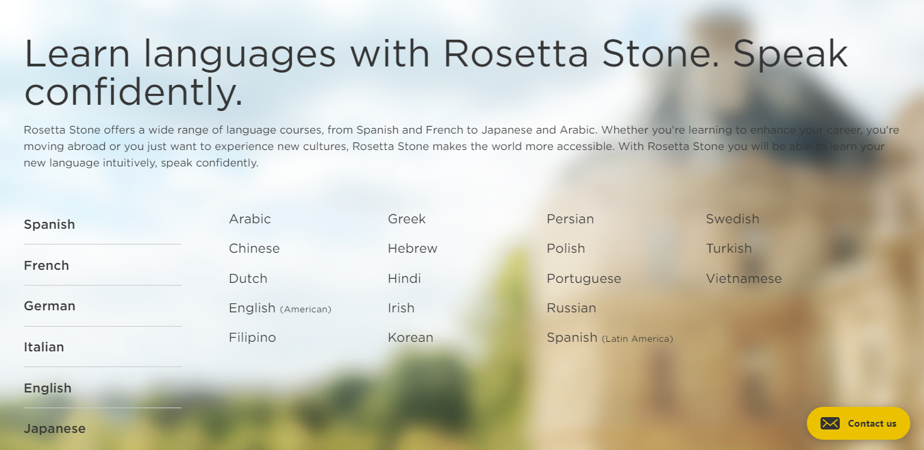 Rosetta Stone-Languages