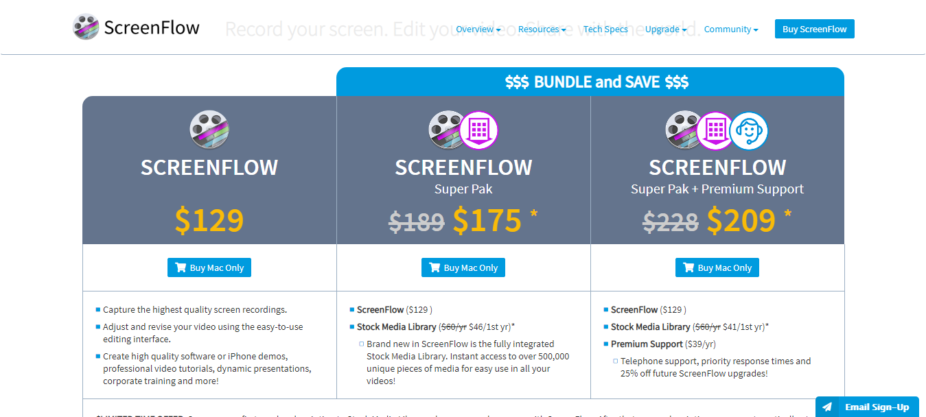 Screenflow Pricing