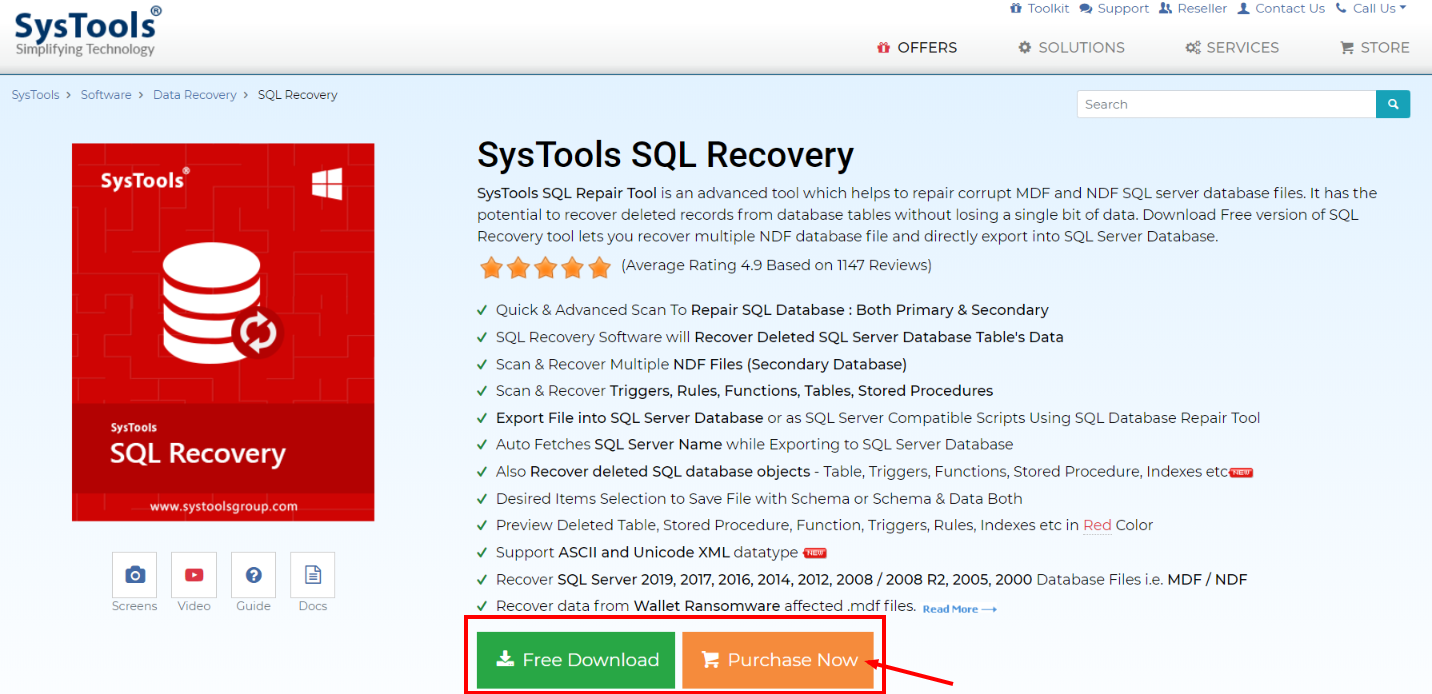 SysTools SQL Recovery Review - SysTools SQL Recovery
