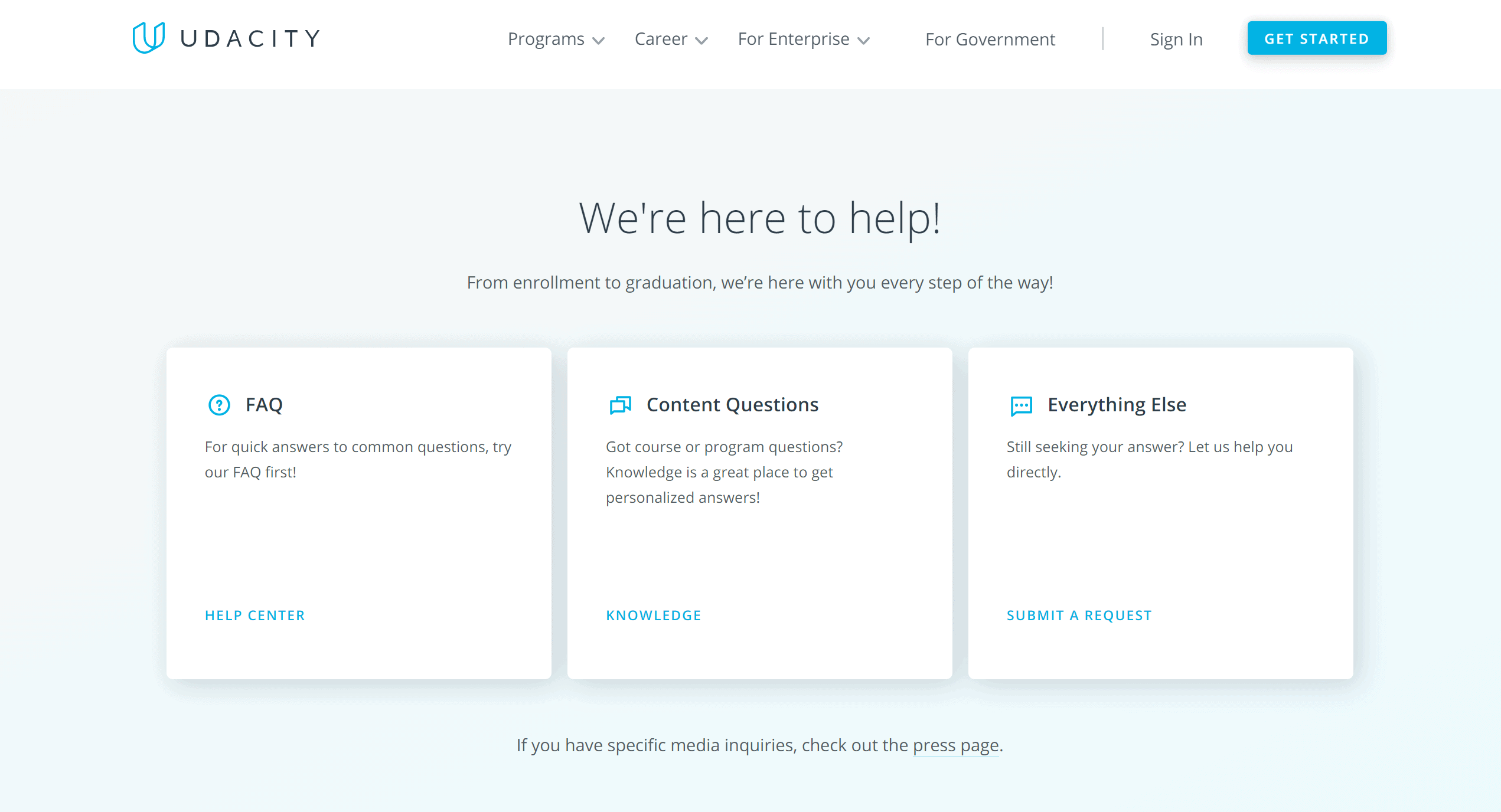 Udacity support