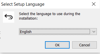 Select the language of Installation