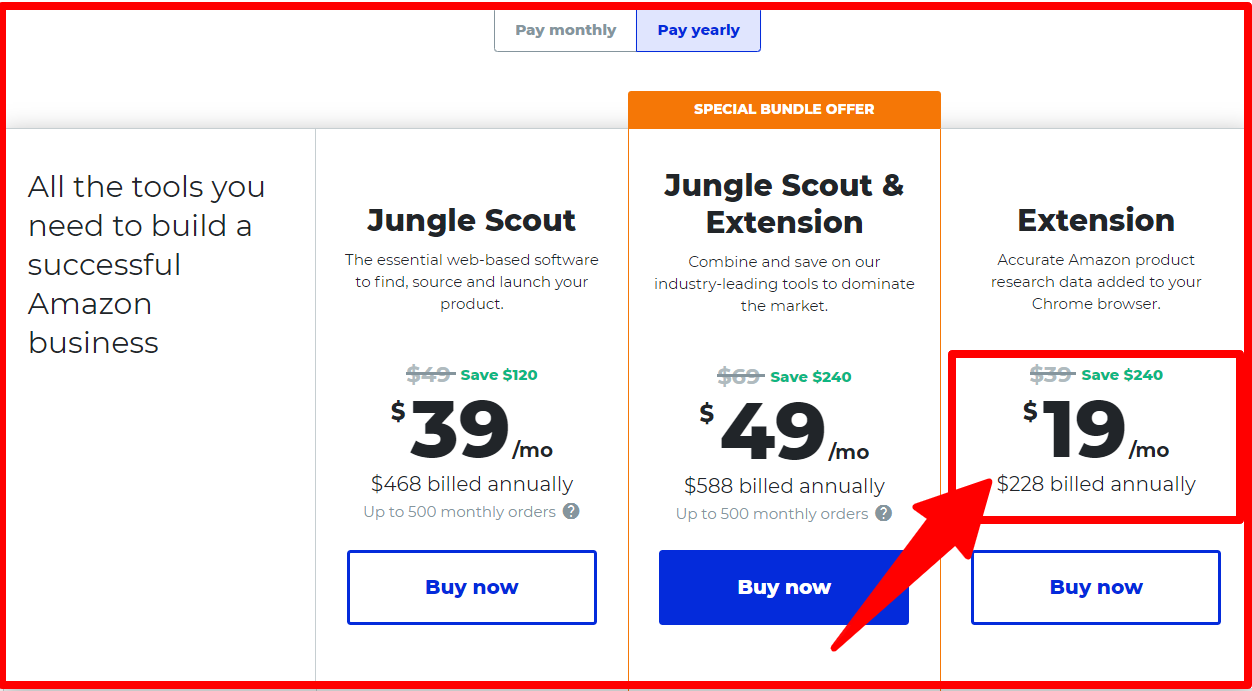 JungleScout vs AMZScout - Pricing